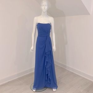 NWT SAMPLE SALE Lela Rose size 10 Lapis blue crinkle chiffon Pristine condition